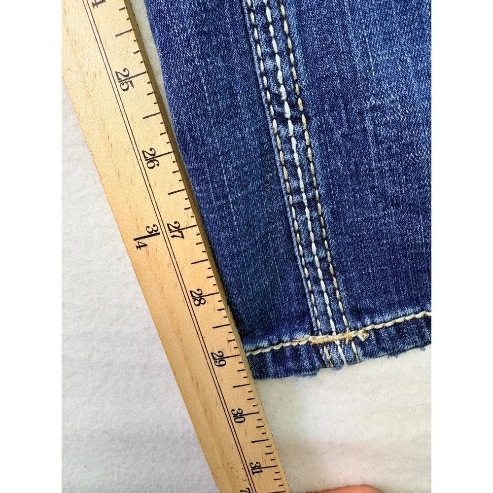 BKE Aiden Straight Leg Jeans Mens 27x30 Blue Medium Wash Contrast Stitch